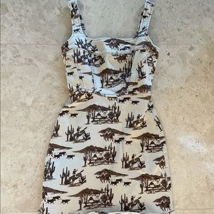 Reformation Sonora print cowgirl denim dress